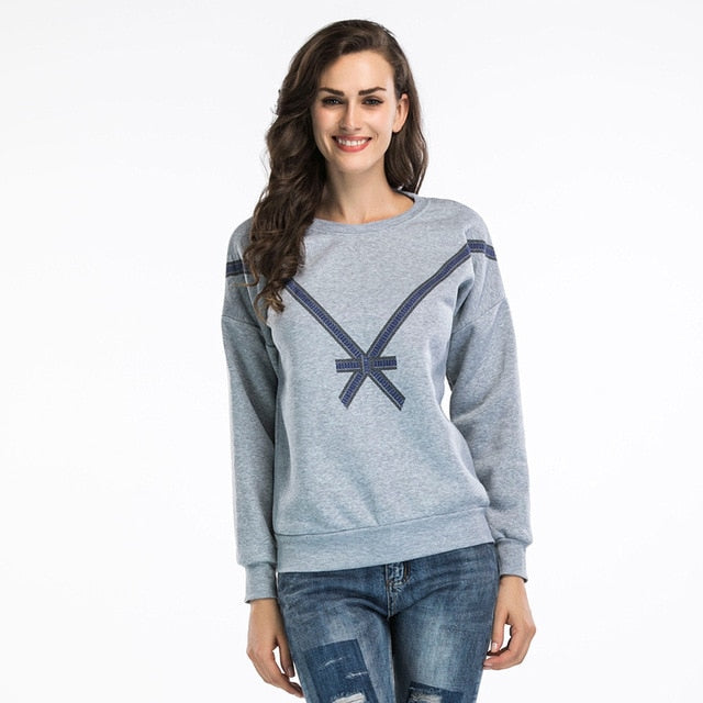 LOSSKY Women Casual Autumn Casual Hoodies Round Neck Long Sleeve Sweatershirt Pink Gray Female Fall Hoody Clothing Clothing 2019