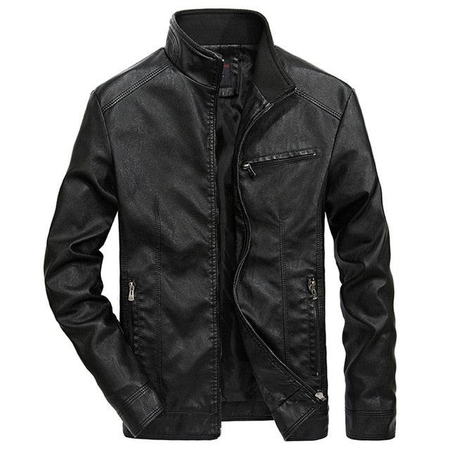 Mountainskin Men's Leather Jackets Stand Collar PU Coat Male Motorcycle Leather Jacket Casual Slim Mens Brand Clothing 5XL SA521