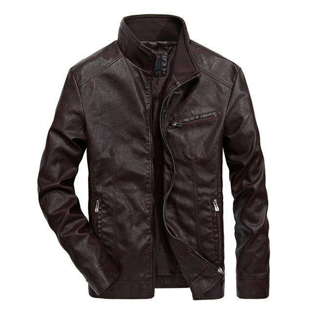 Mountainskin Men's Leather Jackets Stand Collar PU Coat Male Motorcycle Leather Jacket Casual Slim Mens Brand Clothing 5XL SA521