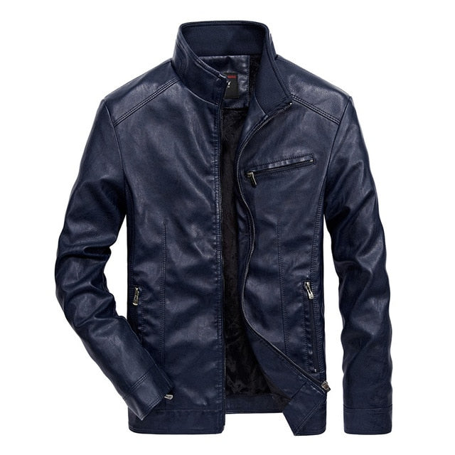 Mountainskin Men's Leather Jackets Stand Collar PU Coat Male Motorcycle Leather Jacket Casual Slim Mens Brand Clothing 5XL SA521