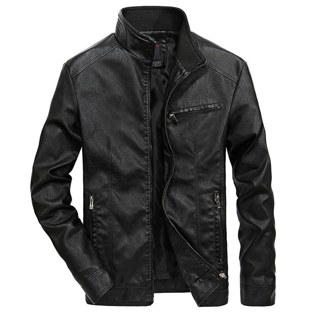 Mountainskin Men's Leather Jackets Stand Collar PU Coat Male Motorcycle Leather Jacket Casual Slim Mens Brand Clothing 5XL SA521