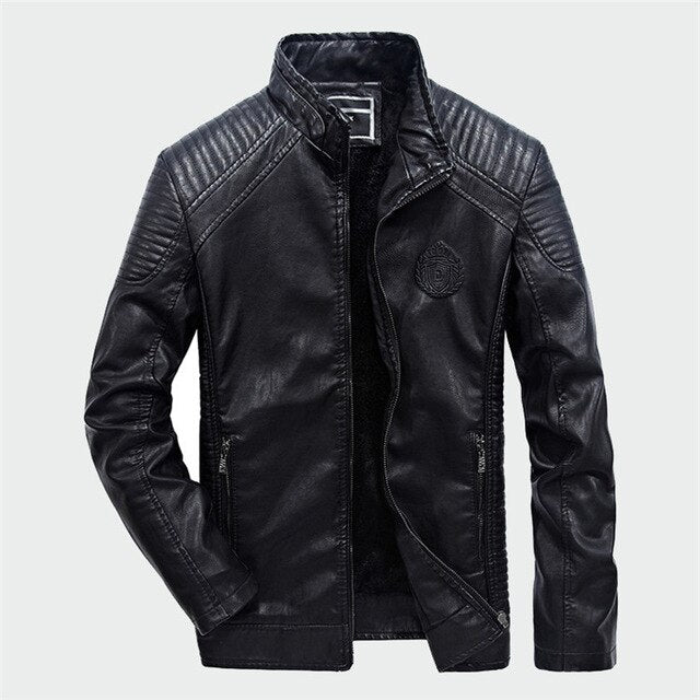 Men's Leather Jackets Autumn Winter PU Coat Men Plus Velvet Outerwear Biker Motorcycle Male Jacket Mens Brand Clothing 6XL ML002