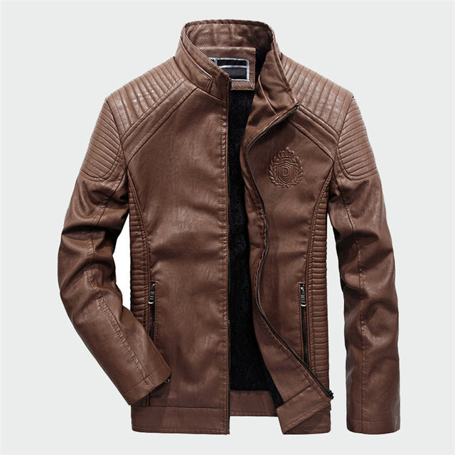 Men's Leather Jackets Autumn Winter PU Coat Men Plus Velvet Outerwear Biker Motorcycle Male Jacket Mens Brand Clothing 6XL ML002