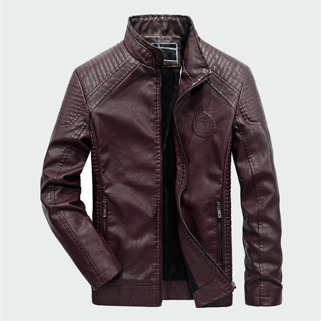 Men's Leather Jackets Autumn Winter PU Coat Men Plus Velvet Outerwear Biker Motorcycle Male Jacket Mens Brand Clothing 6XL ML002