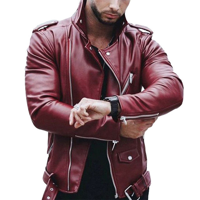 Mountainskin 5XL Men's PU Jackets Autumn Faux Leather Coats Male Motorcycle Jacket Slim Fit Fashion Mens Brand Clothing SA599