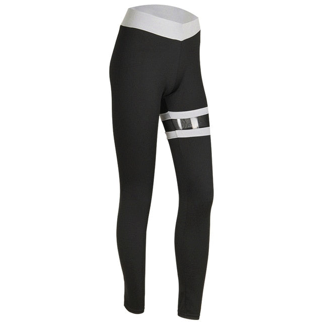 SVOKOR Push Up Leggings Women Gothic Fitness Clothing Workout Mesh High Waist Pants Female Breathable Patchwork Sportswear