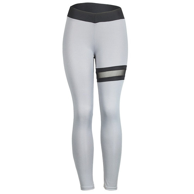 SVOKOR Push Up Leggings Women Gothic Fitness Clothing Workout Mesh High Waist Pants Female Breathable Patchwork Sportswear