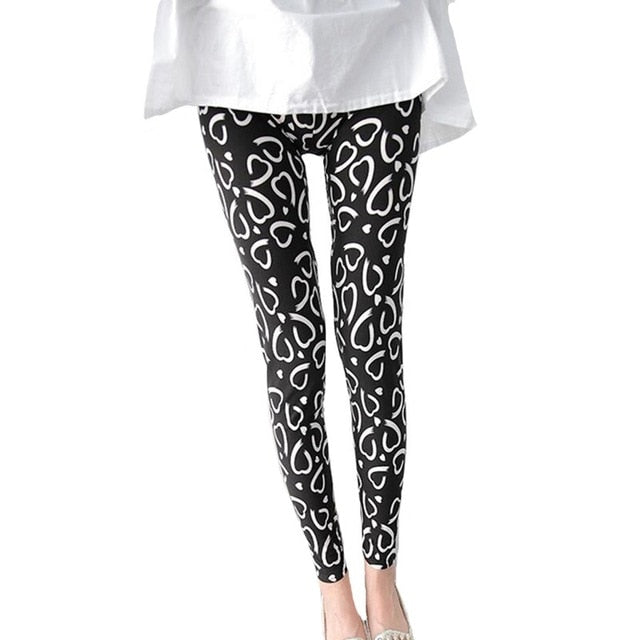 New 2019 Print Flower Leggings Leggins Plus Size Legins Guitar Plaid Thin Nine Pants Fashion Women Clothing Aptitud Trousers