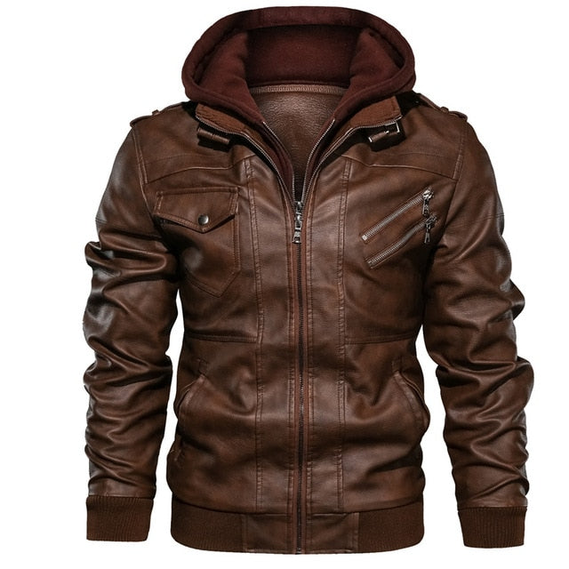 Men's Leather Jackets Autumn New Casual Motorcycle PU Jacket Leather Coats Men Faux Jacket Mens Brand Clothing ML212