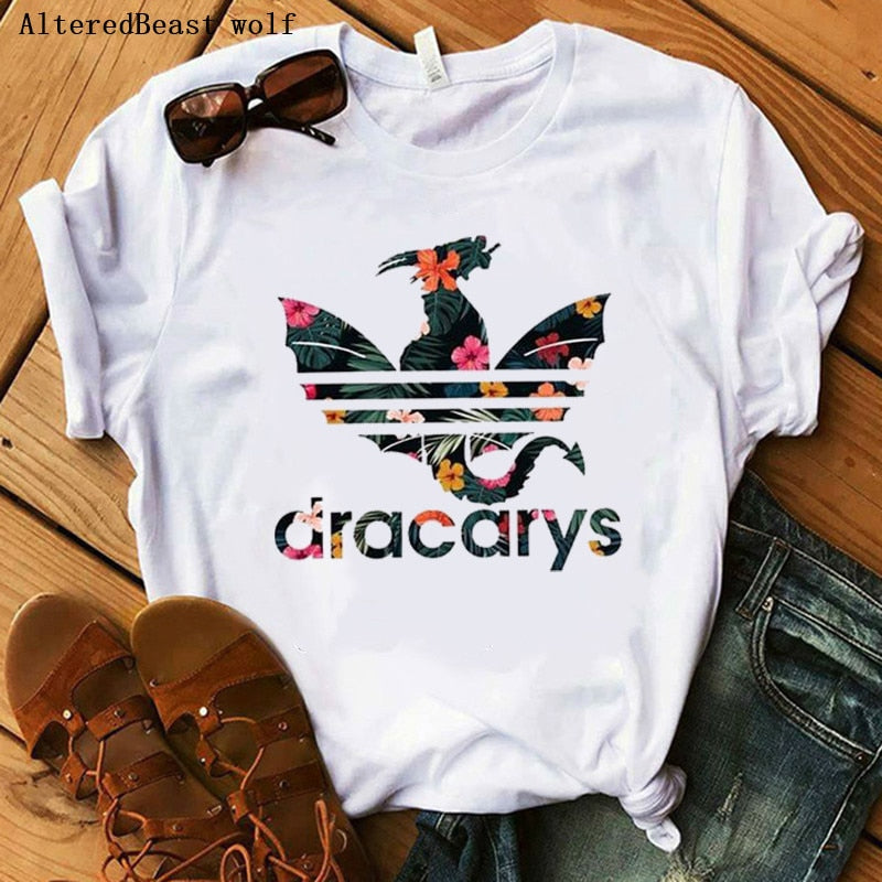Women Dracarys T-Shirt Female Mother of Dragon Tops Tee Harajuku khaleesi Camisetas Daenery Dragon Got women summer Clothing