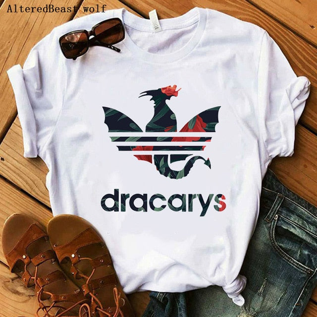 Women Dracarys T-Shirt Female Mother of Dragon Tops Tee Harajuku khaleesi Camisetas Daenery Dragon Got women summer Clothing